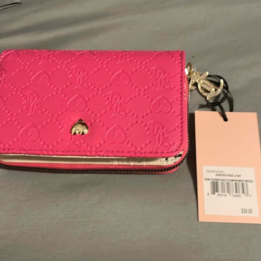 Pink Juicy wallet with JC dangle